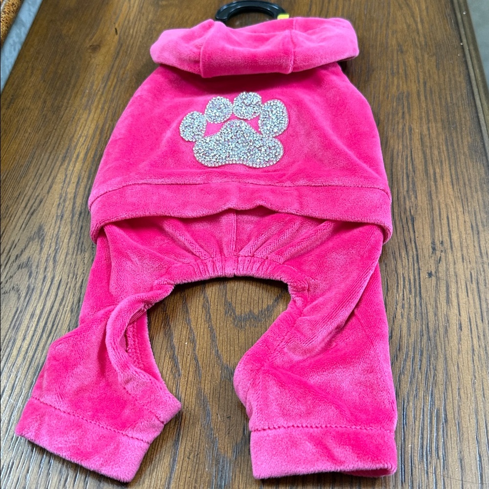 New with/o tag- Pink Isaac Mizrahi Dog outfit w/ Paw Print rhinestones. Sz XXS. - Picture 4 of 14